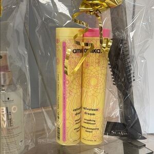 Amika Velveteen Dream Hair Care Duo in Yellow and Pink